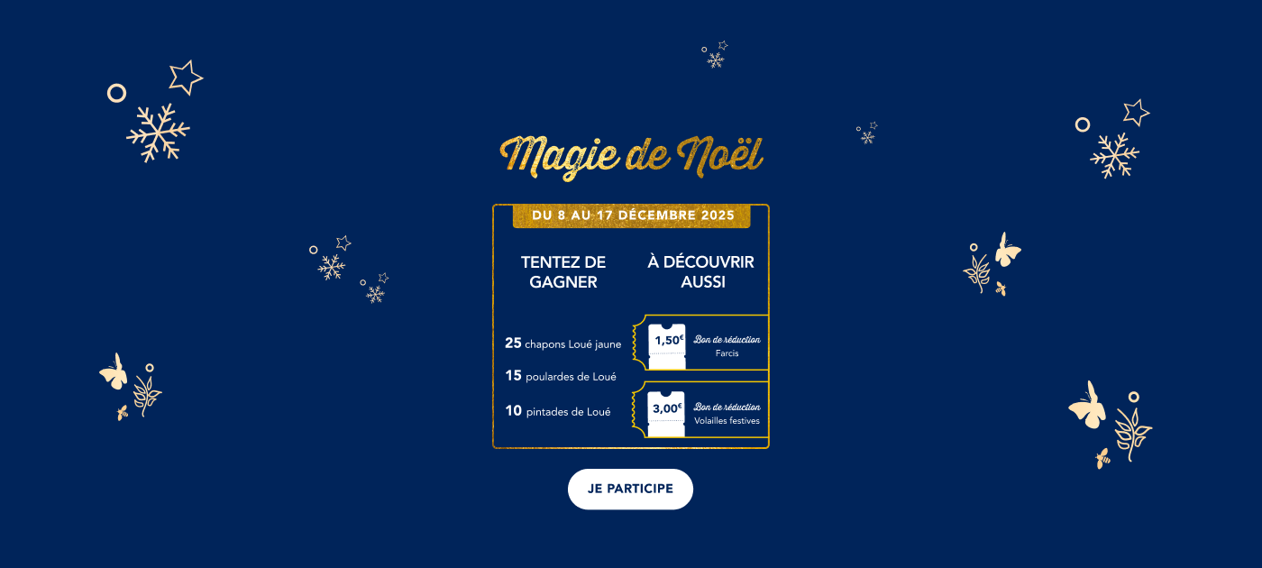 Bannière promouvant le jeu 'Magie de Noël