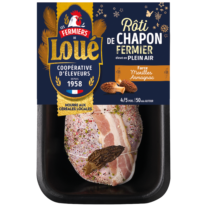 Rôti de chapon fermier de Loué -  Morilles et armagnac