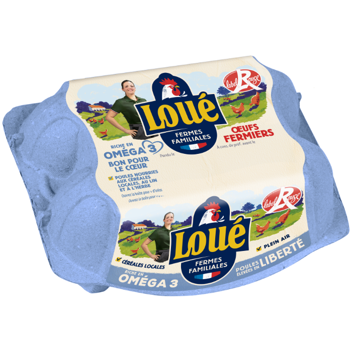 Oeufs fermiers de Loué Label Rouge riche en OMEGA 3 - IGP Loué