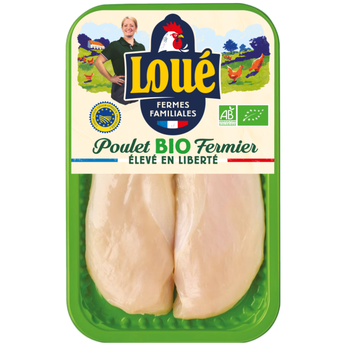 Filets de poulet blanc de Loué Bio IGP Maine