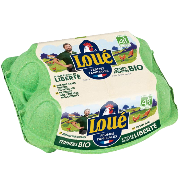 Oeufs fermiers de Loué Bio IGP Oeufs de Loué - Boîte x6