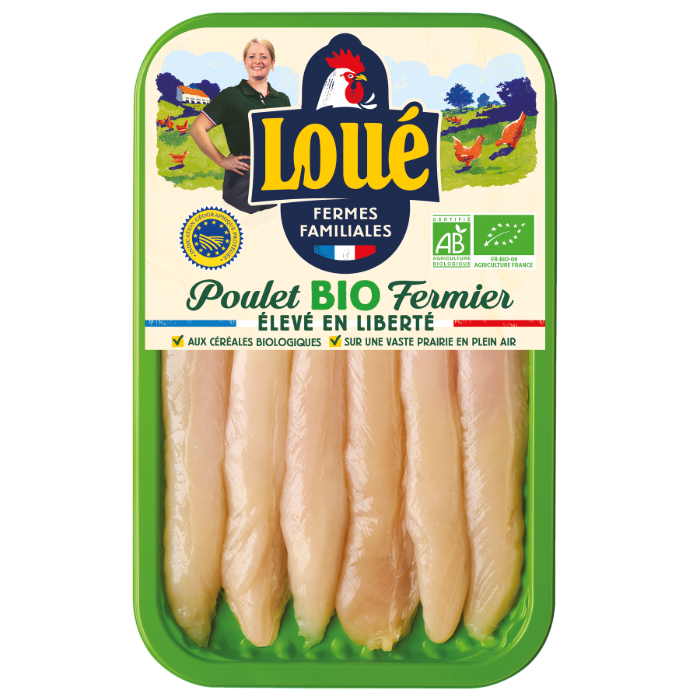 Aiguillettes de poulet blanc de Loué Bio IGP Maine