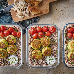 Boulettes à base de restes de poulet rôti de Loué et légumes
