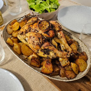 Poulet rôti au thym et citron vert, recette familiale